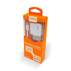Carregador 2x USB - Iphone 2.4A - Kaidi 