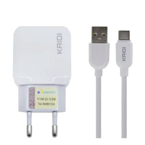 Carregador 2x USB - Tipo C 2.4A - Kaidi