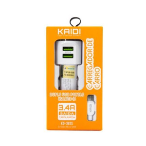 Carregador Veicular 2 USB V8 3.4V Kaidi