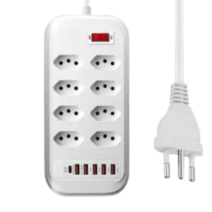 Extensão Elétrica 8T+3P com 5 Usb e 1 USB-C - Bivolt