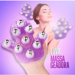 Massageador Luva com 9 Esferas - Cores Sortidas