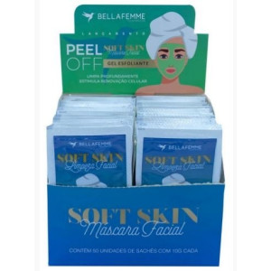 Máscara Facial Gel Esfoliante - Bella Femme - Box C/ 50 unidades