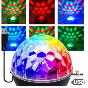 Mini Globo de Iluminação USB - Cores Sortidas