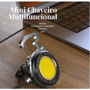 Mini Chaveiro Redondo Led Magnético - Cores Sortidas