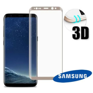 3x Película de Vidro 3D para Samsung A8 Plus - Cor Branca