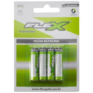 Pilha Alcalina Flexgold - com 4 unidades AAA