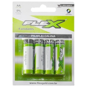 Pilha Alcalina Flexgold - com 4 unidades AA