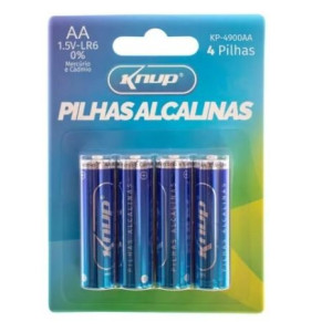 Pilha Alcalina Knup - com 4 unidades AA - KP-4900AA