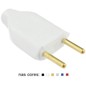 Tomada Elétrica Macho 2P 10A - Cores Sortidas