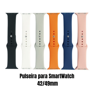 Pulseira SmartWatch 42/49mm Silicone Lisa - Cores Sortidas