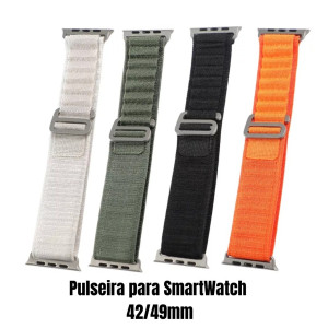 Pulseira SmartWatch 42/49mm Tecido - Cores Sortidas