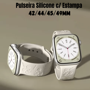 Pulseira Silicone c/ Estampa 42/44/45/49mm  - Cores Sortidas