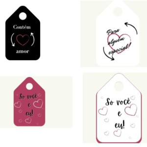 8 Tag Decorativas 5x7cm - Modelos Sortidas