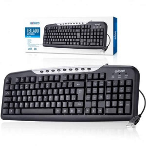Teclado Multimídia USB Exbom BK-146M