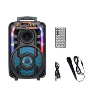 Caixa de Som Bluetooth Portátil de 8 Luzes com Microfone